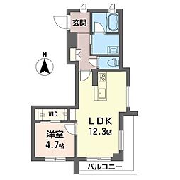 ガーデニア 1LDKの間取図画像