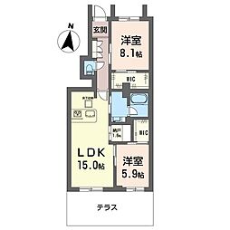 ELM白鷺 2SLDKの間取図画像