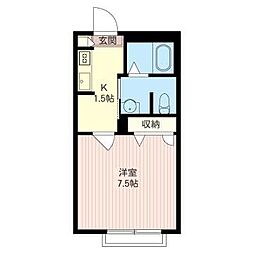 クラヴィエ松が丘 1Kの間取図画像