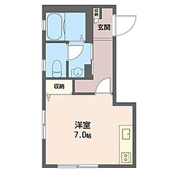 クレシアサンライズ ワンルームの間取図画像