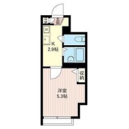 シャーメゾンカトレア 1Kの間取図画像