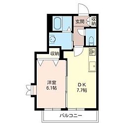 ジュネスIGUSA 1DKの間取図画像