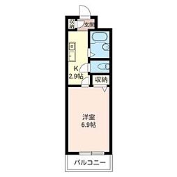 ベル・ウーノ・南池袋 1Kの間取図画像