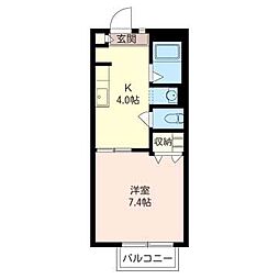 ベル・シャトー 1Kの間取図画像