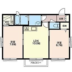 メゾン・クレール 2LDKの間取図画像