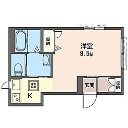 グランシア 1Kの間取図画像