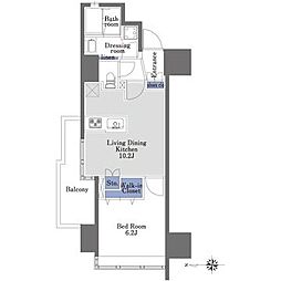 プライムメゾン早稲田 1LDKの間取図画像