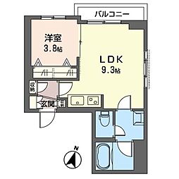 ジュビリー白金台 1LDKの間取図画像
