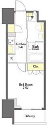 プライムメゾン渋谷 1Kの間取図画像