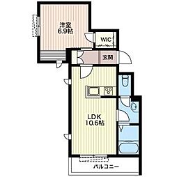 武蔵小山ヒルズ 1LDKの間取図画像