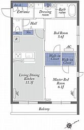 ラフィーネ恵比寿 2LDKの間取図画像