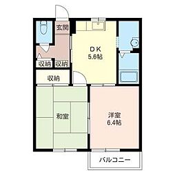メゾンドール 2Kの間取図画像