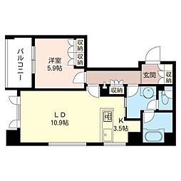 プライムメゾン銀座イースト 1LDKの間取図画像