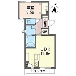 ジプソ ブラン 1LDKの間取図画像