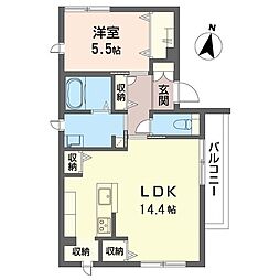 ジプソ ブラン 1LDKの間取図画像