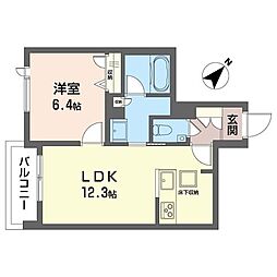 フォス 渋谷笹塚 1LDKの間取図画像