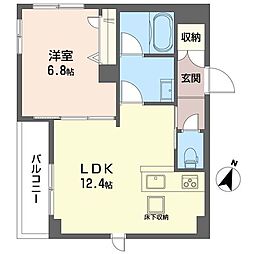カーサ北沢 1LDKの間取図画像
