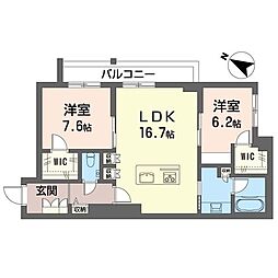 アミコートエムケー 2LDKの間取図画像