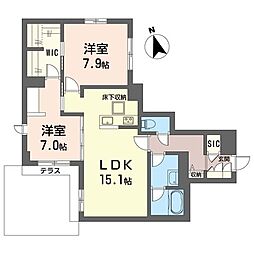 グランノワール 2LDKの間取図画像