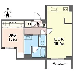 オーギュスト ルネ 1LDKの間取図画像