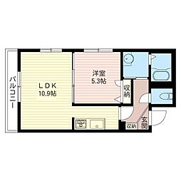 エタニティコート赤坂氷川町 1LDKの間取図画像