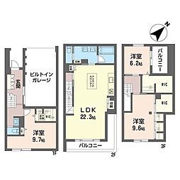 ラック 3LDKの間取図画像