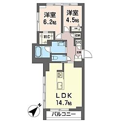 ミライザ桜丘 2LDKの間取図画像