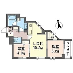 フォレスト 2LDKの間取図画像