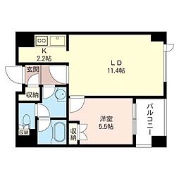 プライムメゾン銀座イースト 1LDKの間取図画像