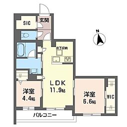 テラス ルミエール 2LDKの間取図画像