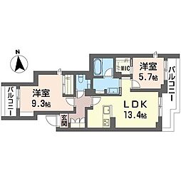 ウィズプラス永福町 2LDKの間取図画像