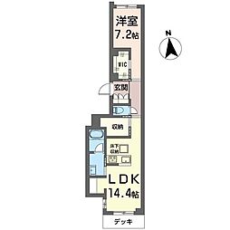 桜上水テラス 1LDKの間取図画像