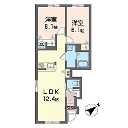 シャーメゾンソーレピエトラ 2LDKの間取図画像