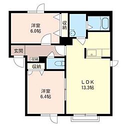 ノーブルコート 2LDKの間取図画像
