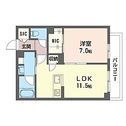 フェリーチェSAMUKAWA 1LDKの間取図画像