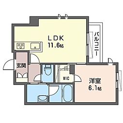 グランツハイム 1LDKの間取図画像