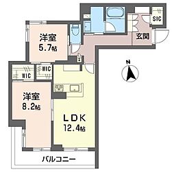 ルセア・クラリスタ 2LDKの間取図画像