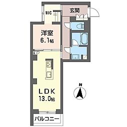 メゾンクラージュ海老名 1LDKの間取図画像