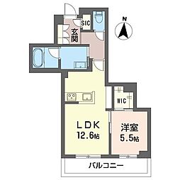 メゾンクラージュ海老名 1LDKの間取図画像