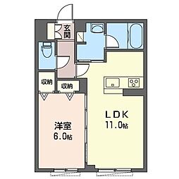 ヌーベルヴィー湘南台1 1LDKの間取図画像