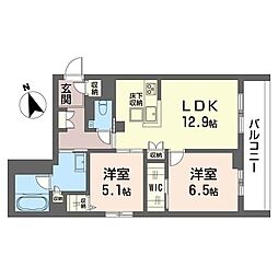 セントリビエ湘南台 2LDKの間取図画像