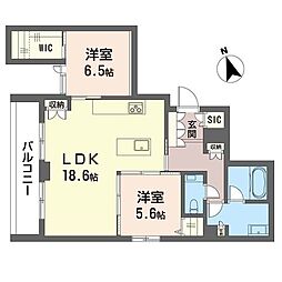 セントリビエ湘南台 2LDKの間取図画像