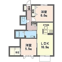 ライトハウスB 2LDKの間取図画像