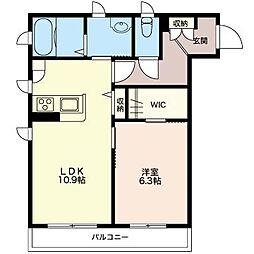 アンビエラ湘南台 1LDKの間取図画像