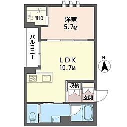 ヴィラ16 1LDKの間取図画像