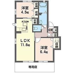 ヴィラ湘南 2LDKの間取図画像