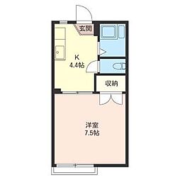 ハイツアゼリア 1Kの間取図画像