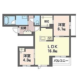 エクセレントラロ 2LDKの間取図画像