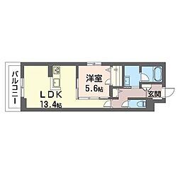 エクセレントラロ 1LDKの間取図画像
