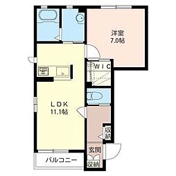 コートボナール2 1LDKの間取図画像